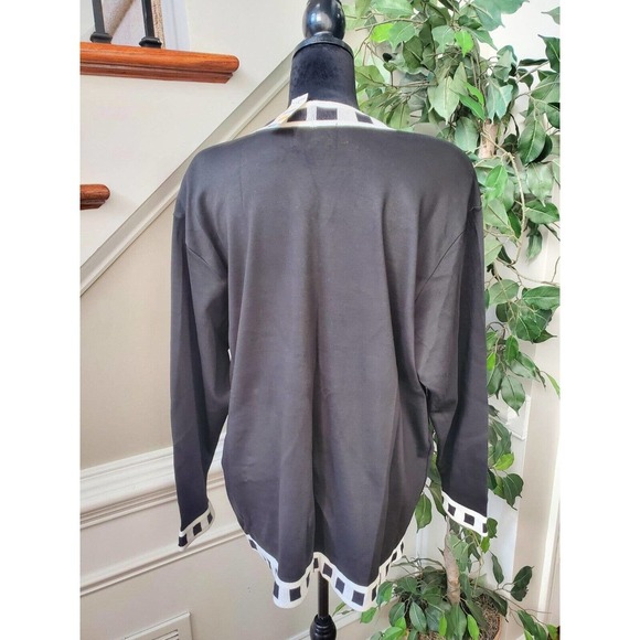August Max Women Black Cotton Long Sleeve Buttons Front Cardigan Sweater Size 2X - Picture 7 of 14
